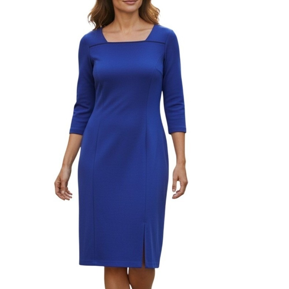 Talbots Petite Blue Dress 6 Modern Preppy Quiet Luxury Timeless Classic Workwear